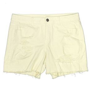 Lane Bryant Venezia cut- off Vanilla White Denim Shorts - Destructed Size 14